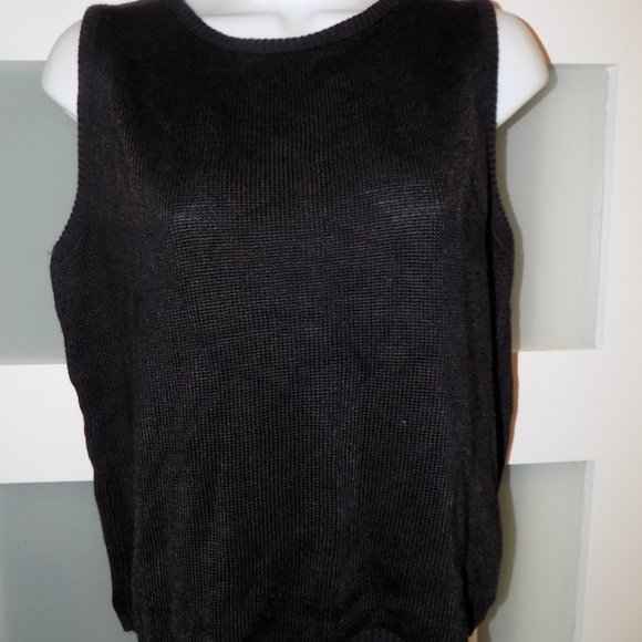 Fashion Bug Black Sleeveless Knit Sweater Size L Women's EUC - Picture 1 of 3